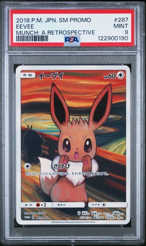 PSA 9 Eevee 287/SM-P Munch Scream Promo Mint Pokemon Card Japanese-641