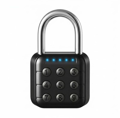 6-stelliges Zahlen-Vorhängeschloss, IP55 wasserdicht elektronisches Fitnessstudio Spind Schloss schwarz 