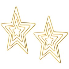 8Pcs Metal Dream Catcher Rings,Star Floral Wreath Gold Tone,2"/4"/6"/8" 