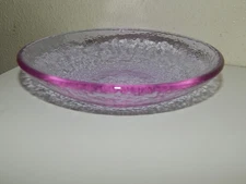 Stunning Fire & Light Recycled Glass Lavender Purple Dipping Bowl Dish 4 3/4"
