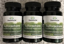Swanson Sulforaphane Supplement- Broccoli Sprout Extract 400 mcg 3X60 Veg Caps