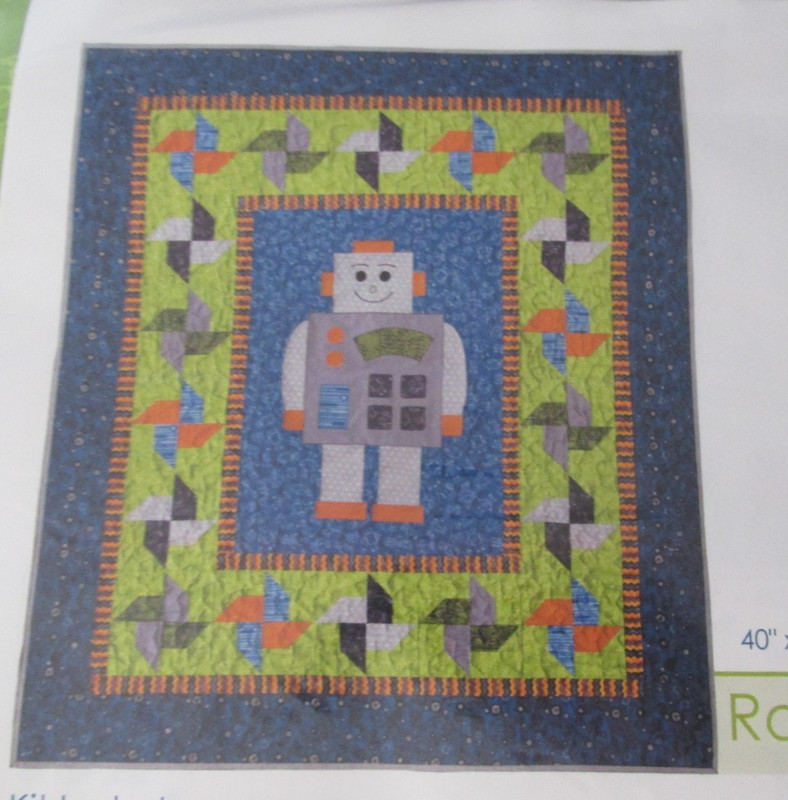 Connecting Threads Jenni Calo Robot-O-Matic Pattern and Fabric Quilt 40"x46" Kit