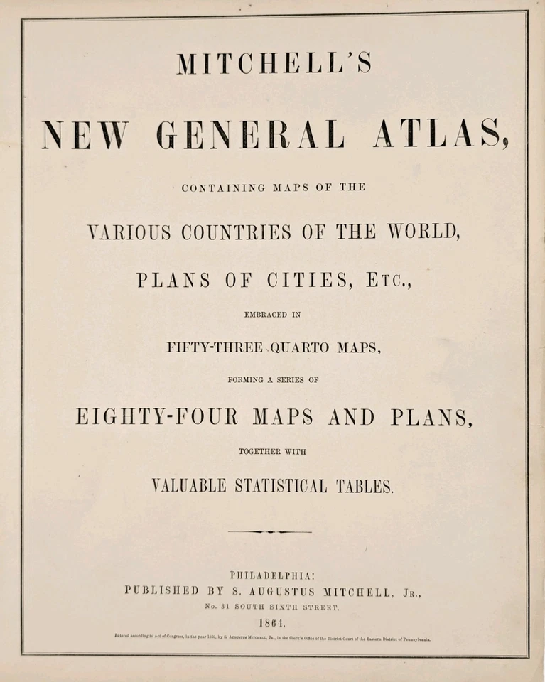 1864 SOUTH AMERICA Map ORIGINAL (13.5X10.5) MITCHELL - BRAZIL - PATAGONIA - Image 4 of 4