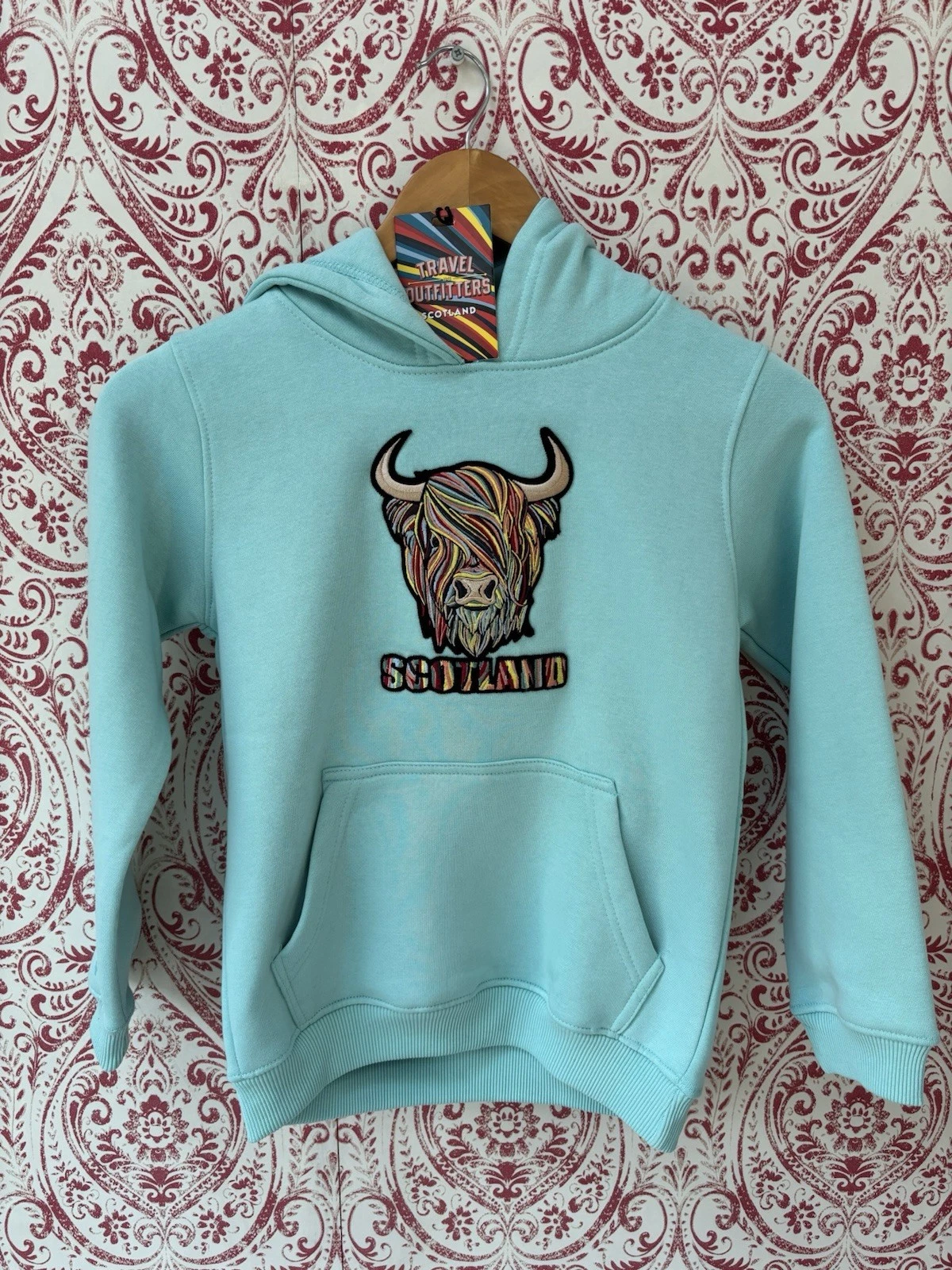 Travel Outfitters Kids Puff Pastel Highland Cow Hoodie Size 7-8 Years BNWT