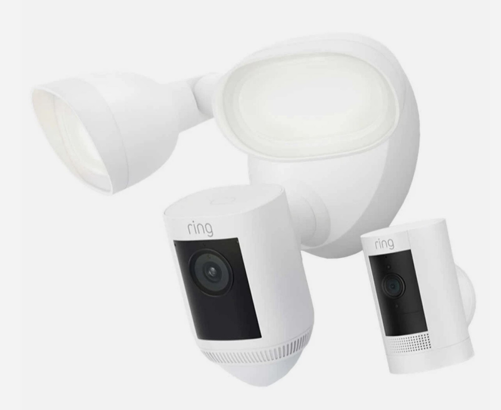 Ring Outdoor Camera Set Included Floodlight Cam Wired Pro and Outdoor Cam Plus