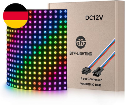 BTF-LIGHTING WS2815 RGB LED Matrix Panel 16X16 256 Pixels Dual Signal DC12V | In