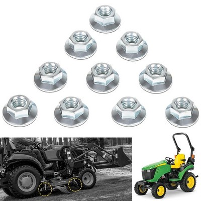 10 Packs Equipment Lock Nuts M142955 for John-Deere 2025 4210 GT322 GX255 XUV855