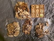 Unfinished Wood Cutouts Mixed Shapes Holiday/Christmas Craft Lot Trees/Snow/Etc