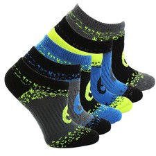 ASICS Splatter 6Pack No Show Socks Youth Boys Size M Athletic ZKP2279-5600