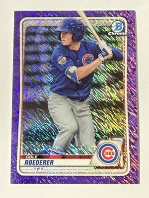 2020 Bowman Chrome Prospects Cole Roederer Purple Shimmer Refractor BCP-206 CUBS