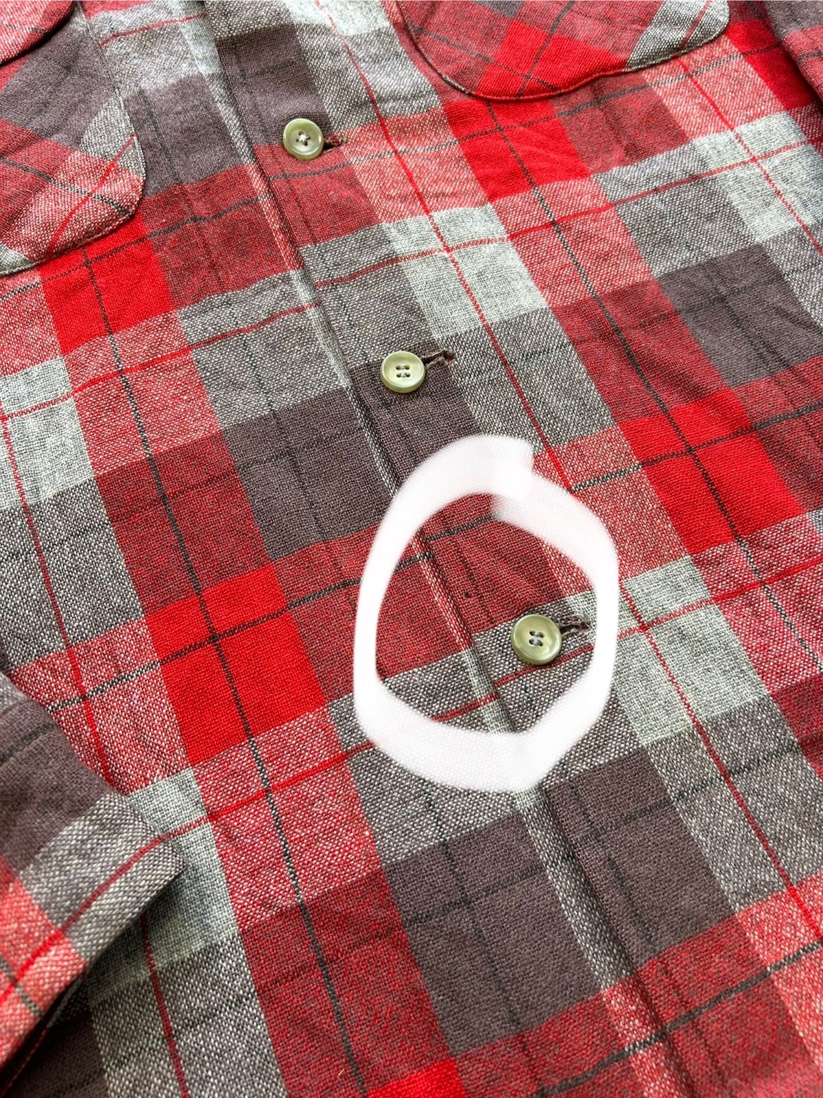 1950s Pendleton Loop Collar Shirt Wool Plaid Jack… - image 6