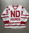 Vintage 1995-1996 NOTRE DAME HOUNDS Game Worn CCM Hockey Jersey #3