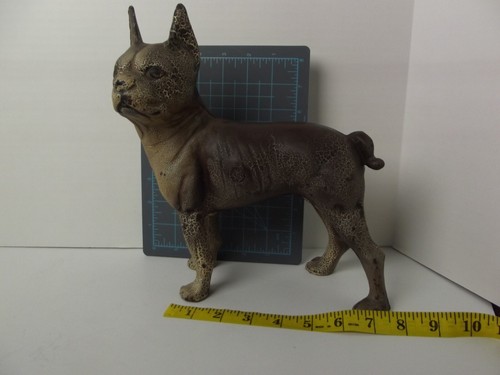 BOSTON TERRIER CAST IRON ANTIQUE LEFT FACING 10" LG. DOG DOOR STOP DOORSTOP - 第 1/19 張圖片