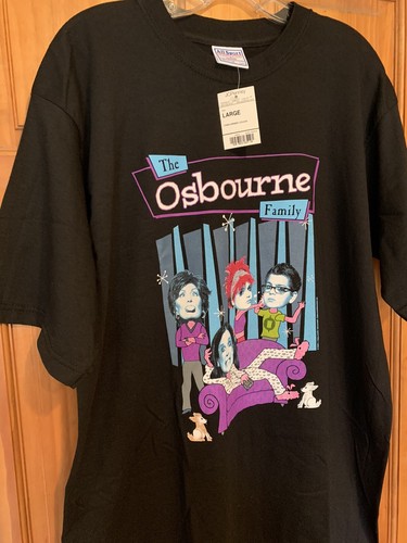 T-shirt vintage "La famiglia Osbourne" Ozzy Sharon grande 2002 MTV - nuova con etichette - Foto 2 di 8