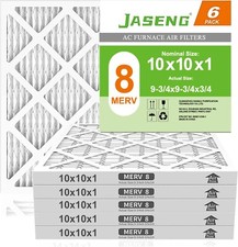 10x10x1 Furnace Air Filters 6 Pack, MERV 8 MPR 600 FPR 5 Filtering, HVAC Ai...
