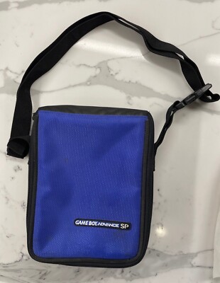 Nintendo Game Boy Advance SP Blue Travel Carrying Case Bag Pouch