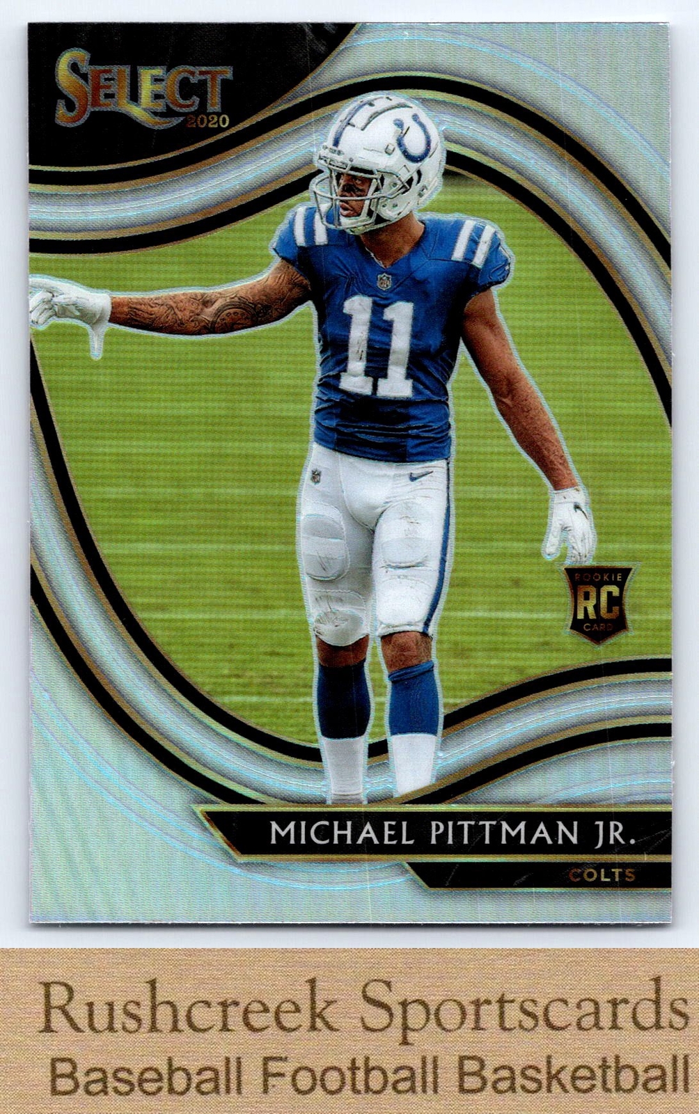 2020 Panini Select #362 Michael Pittman Jr. Feld Level Colts RC Silver Prizm