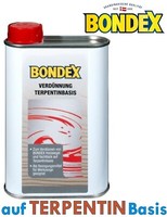 Bondex 0,25 L VerdüNnung Terpentin-Basis FarbverdüNner Pinselreiniger LöSemittel
