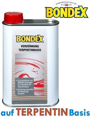 BONDEX 250 ml Verdünnung Terpentin-Basis Farbverdünner Pinselreiniger Lösemittel