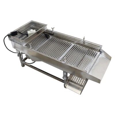 110V 12mm Full Stainless Steel Linear Vibrating Screen Sifter Single Motor 80W