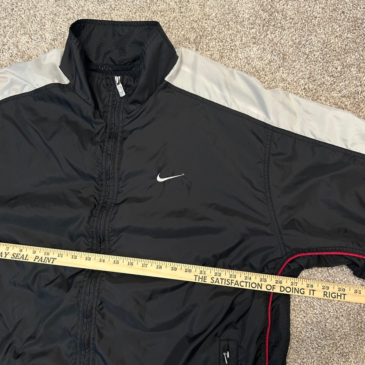 Vintage Nike Windbreaker Jacket Men Size XXL White Tag Nylon Lined Swoosh  90s