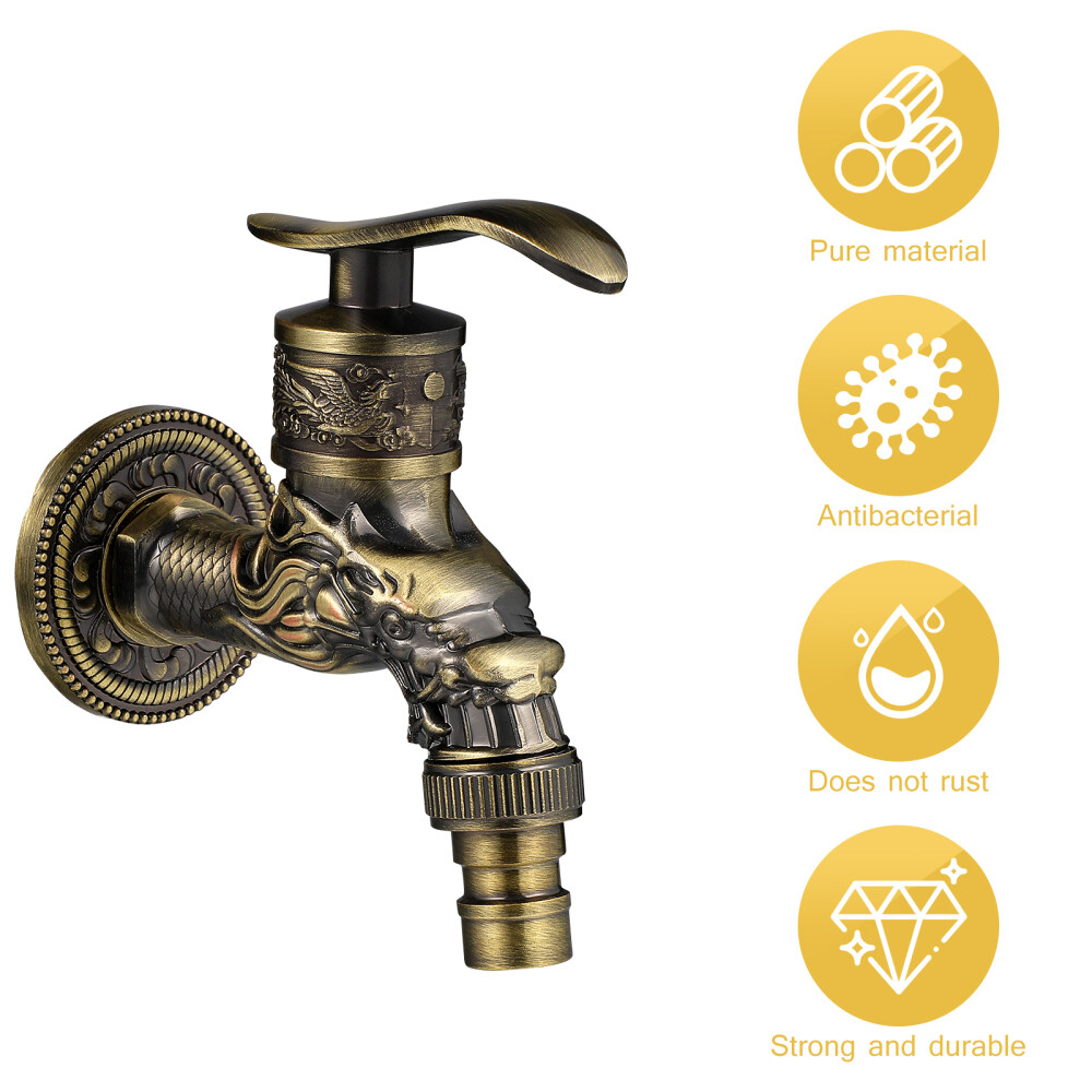 hot and cold water faucet Antique Brass Sink Tap Antique Antique Outdoor  Garden | eBay