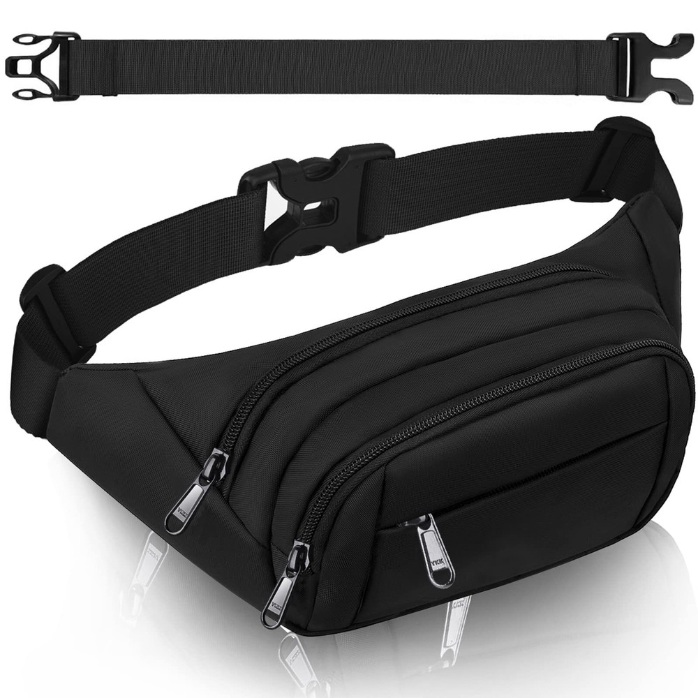 Large Waist Bag with 4 Zipper Pockets for Women & Men - Perfect Gift
