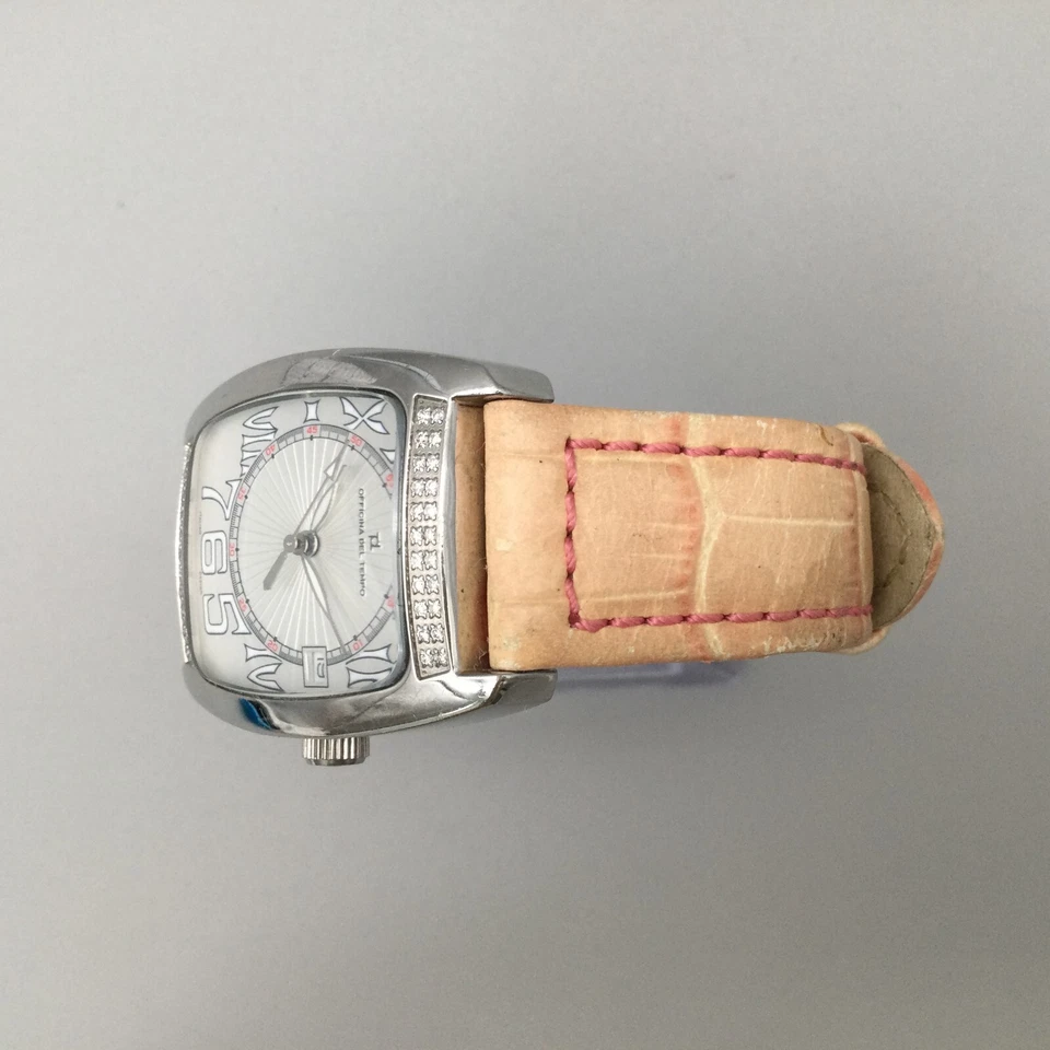 Женские часы Officina Del Tempo Tank 31 мм серебристые блестящие дата новый аккумулятор - Изображение 4 из 4