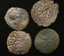 LOT OF X 4 UMAYYAD ISLAMIC ANCIENT COINS - G CONDITION - 3 gr AE17mm