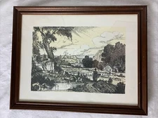 Jan Wildens Landscape Engraving Print Flemish Baroque Realist Framed Antique