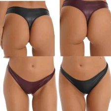 Woman Panties Elastic Waistband Knickers Bikini Briefs Smooth Underwear Patent