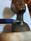 Vintage Metal Egyptian Queen Nefertiti Statue on Marble Base — photo 10