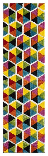 Spectra Carved Rug for Living Room Bright Multi Coloured Geometric Hallway Rugs - Picture 7 of 99