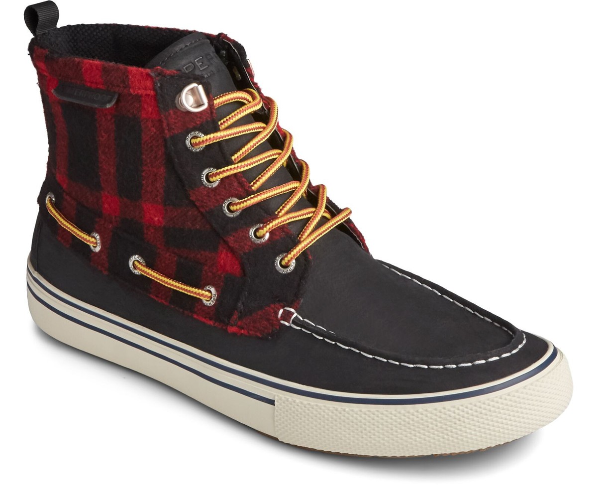 Mens Sperry Bahama Storm Boot, Buffalo Check,