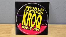 Vintage World Famous KROQ 106.7 Radio Station Blockbuster Stick-On Sticker Decal