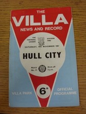 18/11/1967 Aston Villa v Hull City  (Creased, Folded, Worn, Nicks). This item ha