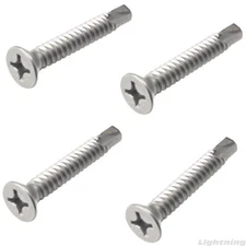 #10 x 1" Self Drilling Screws Flat Head Sheet Metal Stainless Steel Qty 250