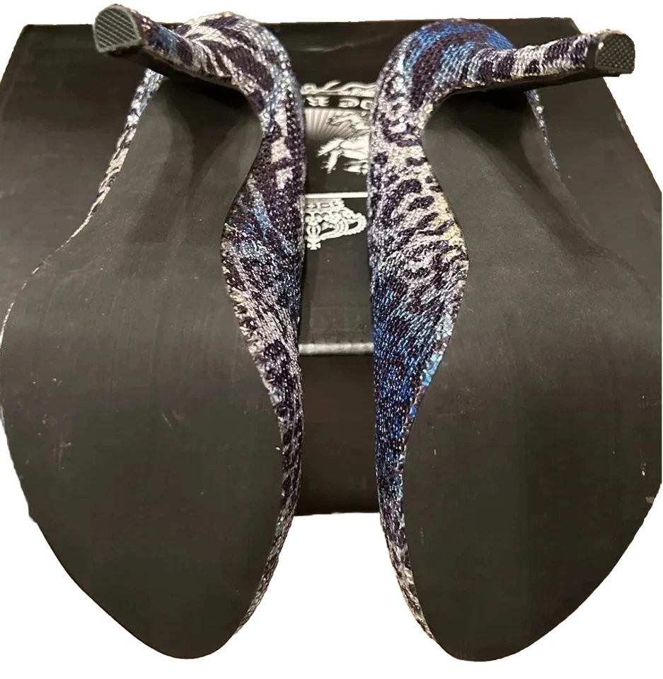😎💙VENTA INMOBILIARIA Zapatos Tacones Azul Leopardo Lentejuelas Mono Travieso Talla 6💙 Foto 4 de 4
