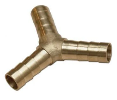 ABCTRADE+ Y Brass Hose Joiner Barbed Splitter Connector Air Fuel Water Pipe Tubing