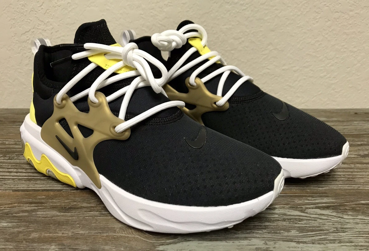 nike react presto yellow black