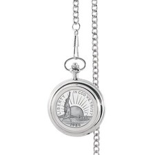 NEW Statue of Liberty Commemorative Half Dollar Coin Pocket Watch 13160
