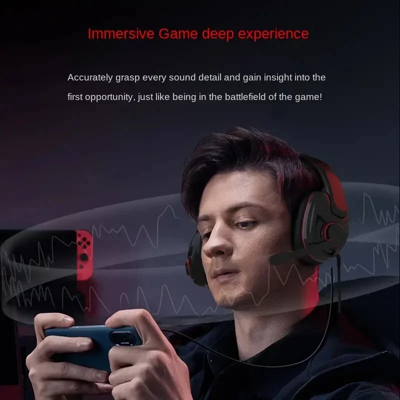 Gaming Headsets Stereo Computer Large Headphones For Gaming PS4 PS5 XBOX Switch - Image 4 of 4