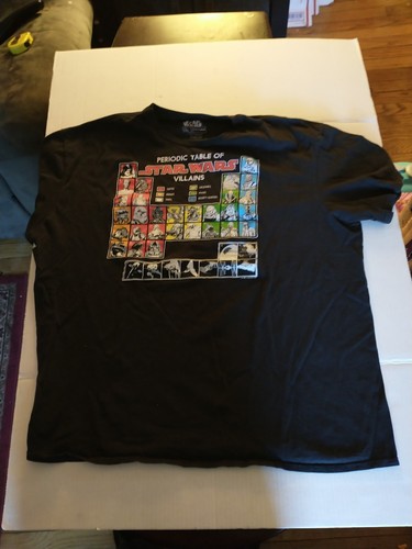 Vintage Star Wars Periodic Table Of Star Wars Villains T-Shirt Size 2XL GC