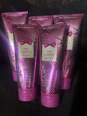 Bath & Body Works 5 X PINK CONFETTI 8 Oz ULTRA SHEA Body Creams!