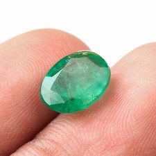 2.68 Ct Certified Natural Emerald Zambia Oval Cut Faceted 10x8 MM Loose Gemstone
