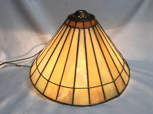 Quoizel Leaded Stained Glass Panel Lamp Shade 11 ¾” Art Crafts Tiffany Style