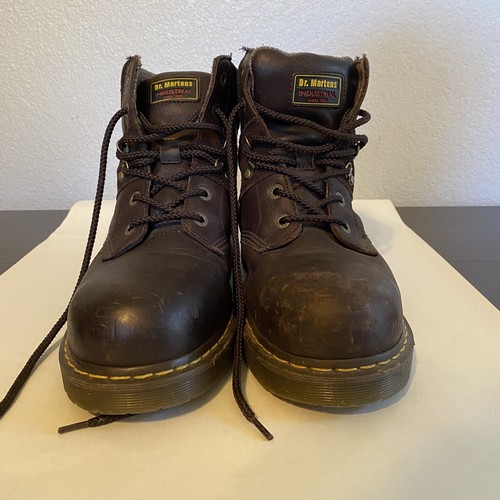 Dr. Martens Industrial Steel Toe Safety Boots Men's Size 10 Brown ASTM