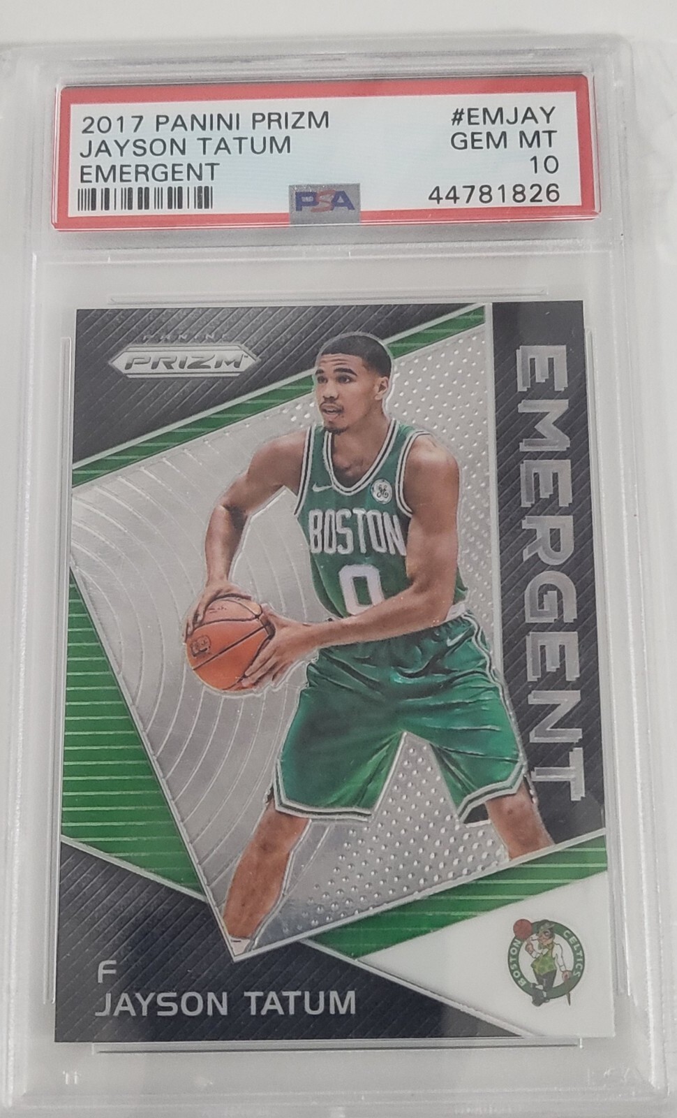 2017 Panini Prizm Emergent #EMJAY Jayson Tatum RC Rookie Card PSA 10 Celtics