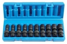 Grey Pneumatic 1210UMSD 3/8" Drive Metric Universal Semi Deep Impact Socket Set