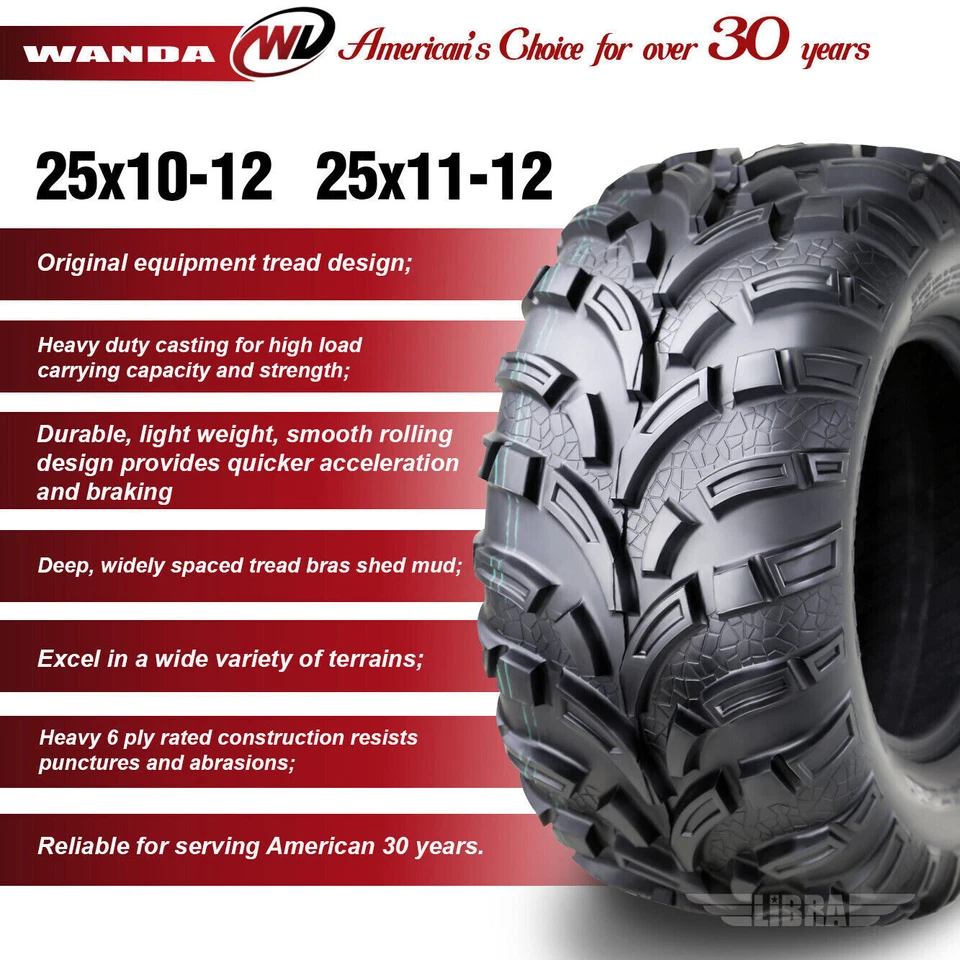 Neumáticos de alta carga para ATV 25x10-12 y 25x11-12 11-19 Kioti Mechron 2200/2240 K9 2400 Foto 3 de 4